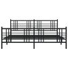vidaXL Bed Frame Black Steel Full Bed Frame Rectangular Traditional