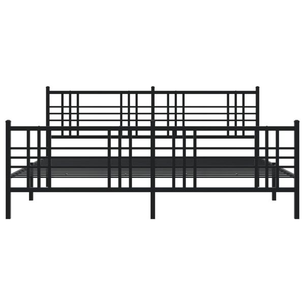 vidaXL Bed Frame Black Steel Full Bed Frame Rectangular Traditional