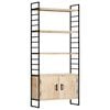 vidaXL Bookcase Brown and Black Solid mango wood and powder-coated iron