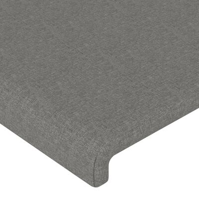 vidaXL LED Headboard Dark Gray 64.2"x6.3"x30.7"/34.6" Fabric