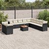 vidaXL Garden Sofa Set Black, Cream white, Brown
