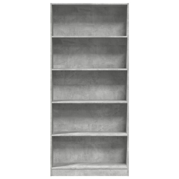 vidaXL Bookcase Concrete Grey Engineered Wood Tall Bookcase