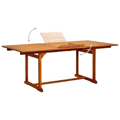 vidaXL Garden Dining Table (59.1"-78.7")x39.4"x29.5" Solid Acacia Wood