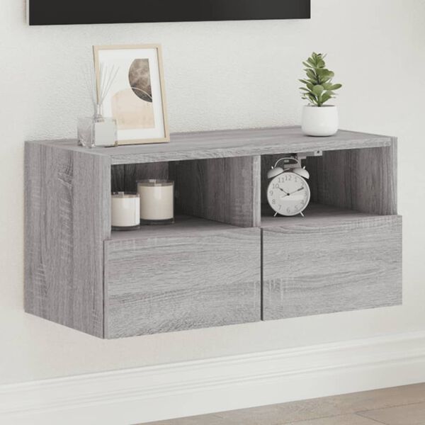vidaXL TV Wall Cabinet Grey Sonoma Engineered wood Small TV Wall Cabinet