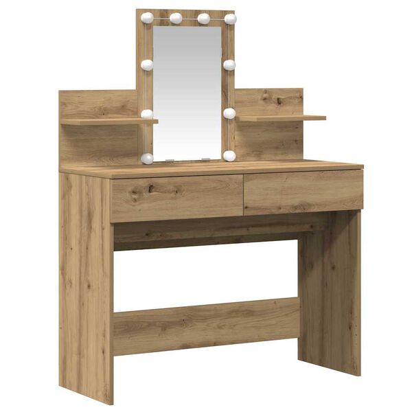 vidaXL Dressing Table with Drawer Artisan Oak 39.37 x 15.75 x 51.18 in