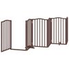 vidaXL Dog Gate Set of 6 Brown Oak Poplar Wood