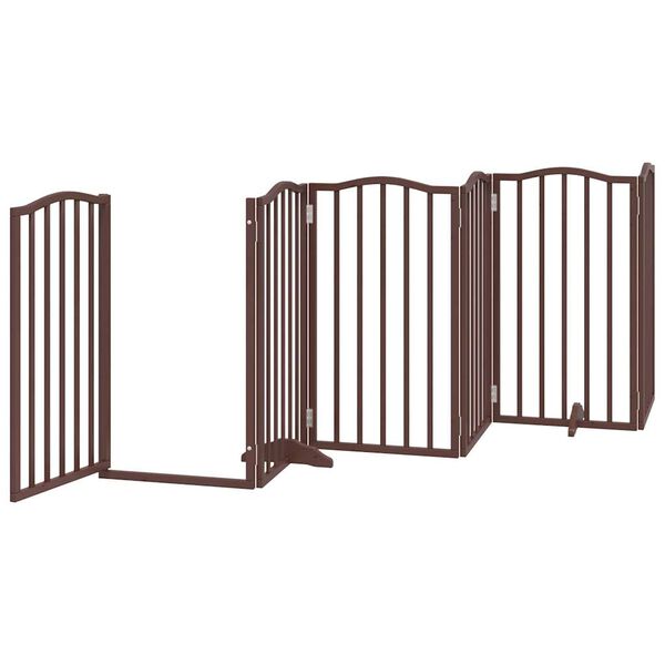 vidaXL Dog Gate Set of 6 Brown Oak Poplar Wood