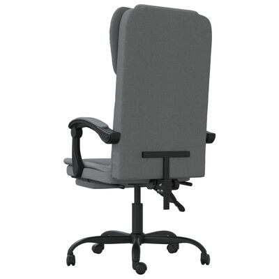 vidaXL Reclining Office Chair Dark Gray Fabric