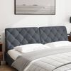 vidaXL Headboard Cushion Dark Grey Velvet, Foam King Removable Covers