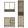 vidaXL Bathroom Furniture Set Sonoma Oak Engineered Wood, Metal Large