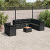 vidaXL Garden Sofa Set Black