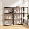 vidaXL 4-Layer Shelves 3 pcs Anthracite Steel&Engineered Wood