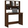 vidaXL Desk Brown Oak Engineered Wood Compact Shelving Desk