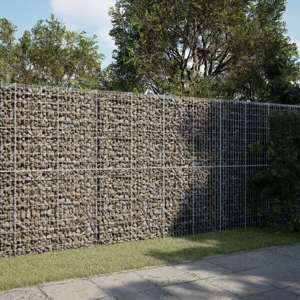 vidaXL Gabion Basket Silver Galvanized Iron Large Durable