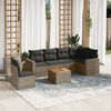 vidaXL Garden Sofa Set Gray PE rattan Modular Garden Sofa Set
