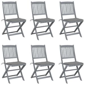 vidaXL Outdoor Chairs Set of 6 Grey