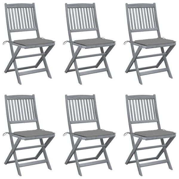 vidaXL Outdoor Chairs Set of 6 Grey