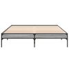 vidaXL Bed Frame Grey Sonoma Engineered Wood, Metal, Plywood Double Bed