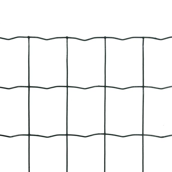 vidaXL Euro Fence Steel 32.8x5.6' Green