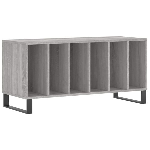 vidaXL Record Cabinet Grey Sonoma Engineered wood, Iron