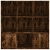 vidaXL Book Cabinet Smoked Oak Engineered Wood 38.6 x 11.8 x 38.6 in