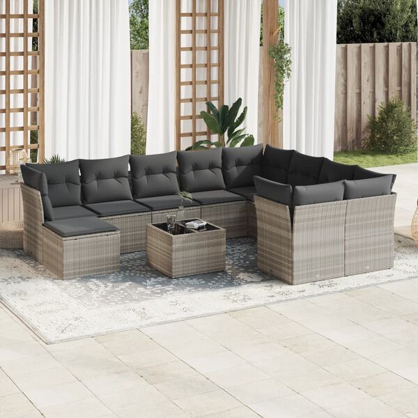 vidaXL Garden Sofa Set Light grey, Dark grey