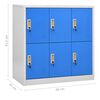 vidaXL Locker Cabinet Set of 5 Light gray and blue Steel Standard