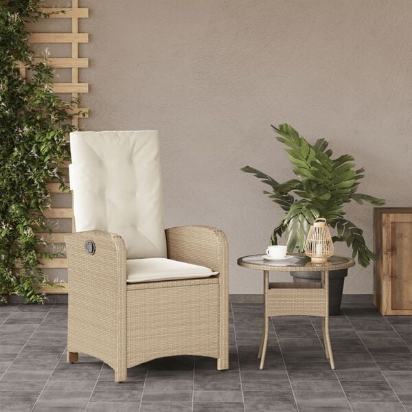 vidaXL Reclining Garden Chair Beige