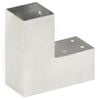 vidaXL Post Connectors 4 pcs L Shape Galvanised Metal 2.80x2.80"