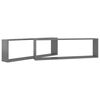 vidaXL Wall Shelf Set of 2 High gloss grey Engineered wood Medium