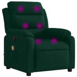 vidaXL Massage Recliner Chair Dark Green