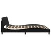vidaXL Bed Frame Black Faux leather, metal, solid pine wood, plywood