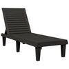 vidaXL Sun Lounger Black Polypropylene Standard Adjustable Armrests