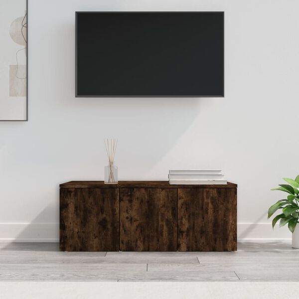 vidaXL TV Cabinet Smoked Oak Engineered Wood Small TV Cabinet