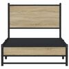 vidaXL Bed Frame Sonoma Oak Steel Twin Bed Frame Rectangular Modern