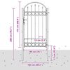 vidaXL Fence Gate Gray 39.4"x 68.9" Powder-coated steel