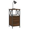 vidaXL Nightstand Brown Oak Engineered Wood Compact Adjustable Feet