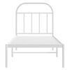 vidaXL Bed Frame White Powder-Coated Steel Small Single Bed Frame