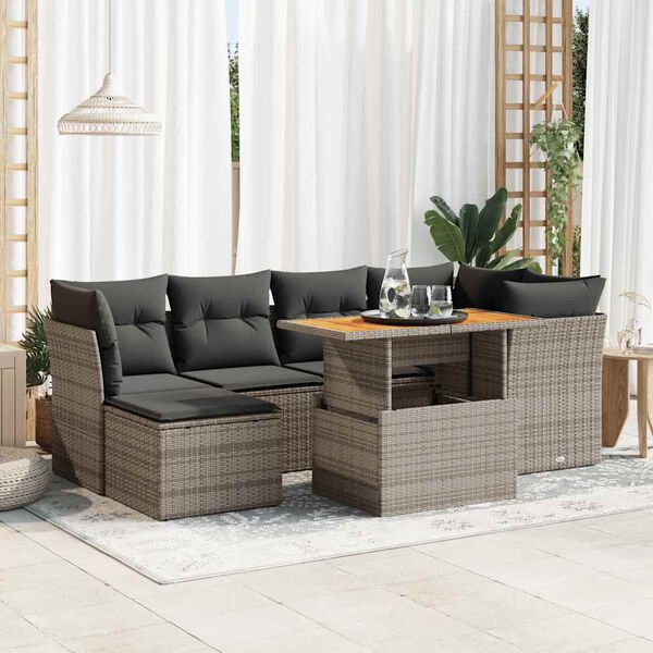 vidaXL Garden Sofa Set Grey
