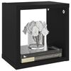 vidaXL Cube Shelf Set of 4 Black Engineered wood Small Wall mounting