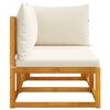 vidaXL Garden Sofa with Cushions 2-Seater Wood Acacia&Rope
