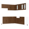 vidaXL Kitchen Cabinet Set Brown Oak Engineered wood and glass Large