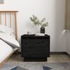 vidaXL Bedside Cabinet Set of 2 Black Solid Pine Wood Small