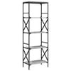 vidaXL Bookcase Grey Sonoma Engineered wood, metal Large Adjustable Feet