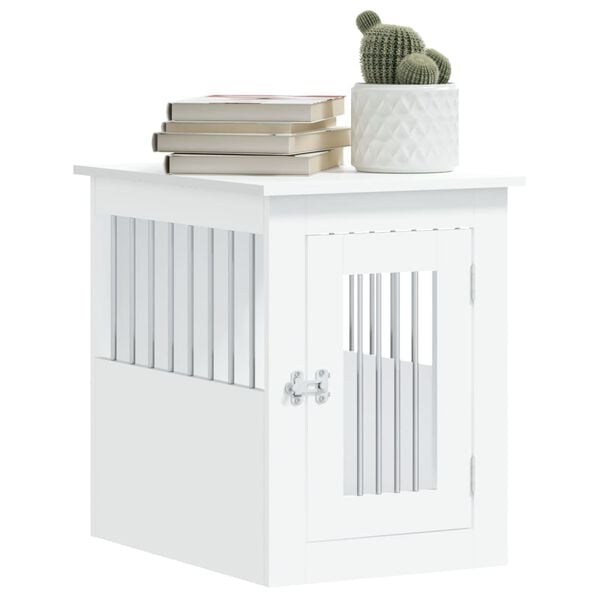 vidaXL Dog Crate Furniture White Engineered wood, Steel