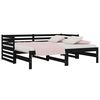 vidaXL Day Bed Black Solid pinewood 2x Expandable Day Bed