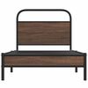 vidaXL Bed Frame Brown Oak Steel Single Classic/Traditional Bed Frame