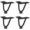 vidaXL Hairpin Table Leg Black Solid powder-coated steel 4 in height