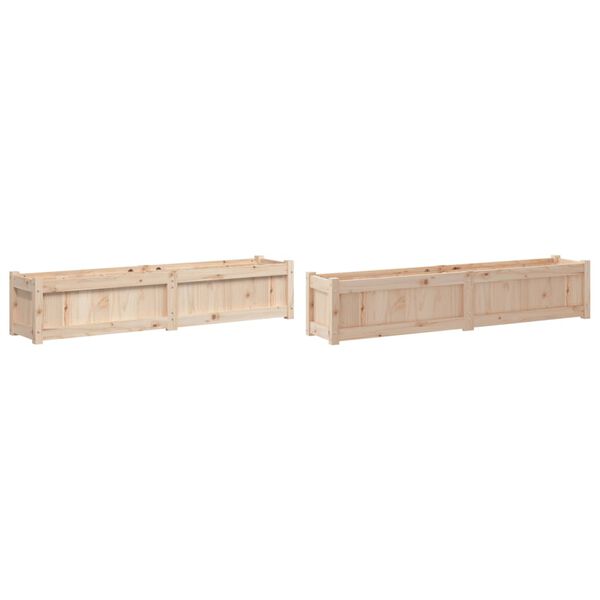 vidaXL Garden Planter Set of 2 Natural Wood Solid Pine Wood (untreated)