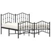 vidaXL Bed Frame Black Powder-Coated Steel King Bed Frame Rectangular